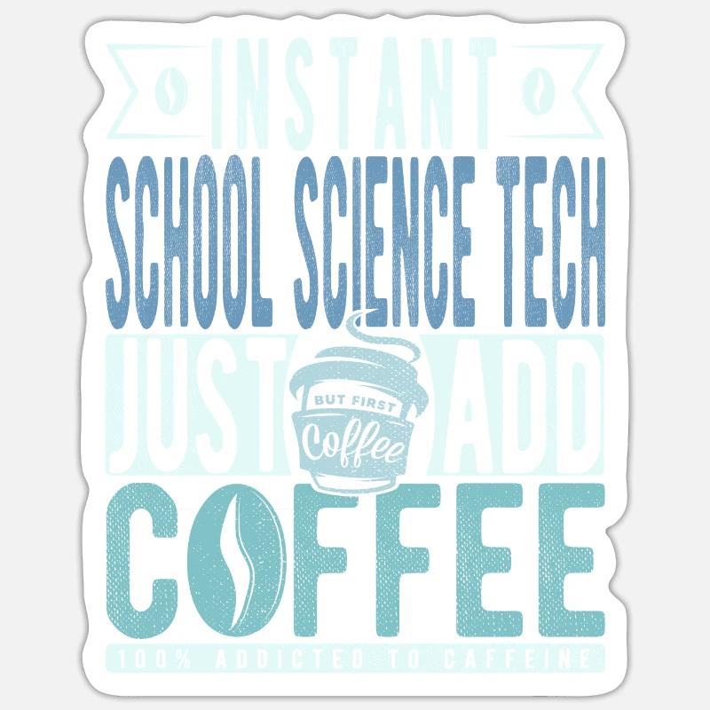 Café scientifique de l’école Café - Sticker taille S (10 x 10 cm) - blanc mat