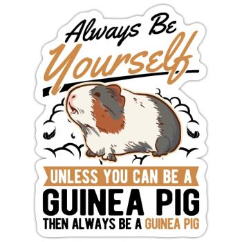 Meerschweinchen Geschenk Guinea Pig - Sticker Größe S (10 x 10 cm) - Mattweiß - Vorne