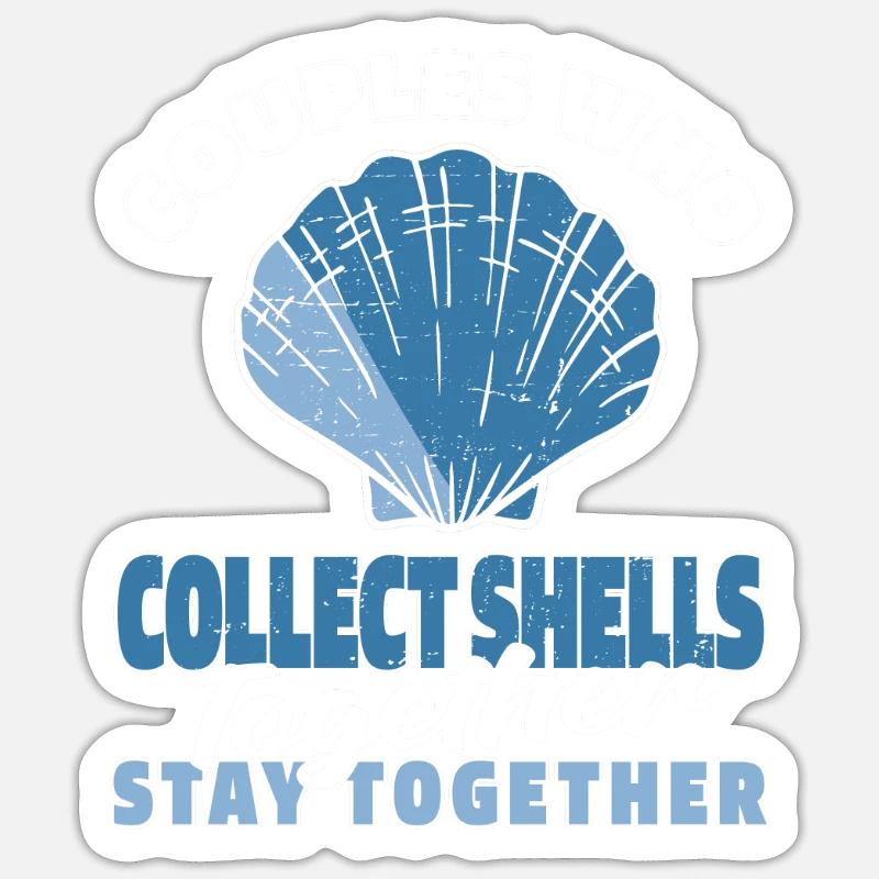Paire de coquilles - Sticker taille S (10 x 10 cm) - blanc mat