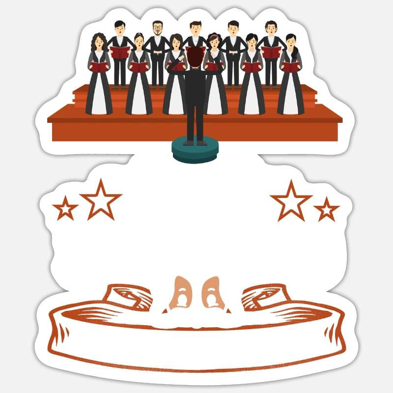Chef de chœur Chien - Sticker taille S (10 x 10 cm) - blanc mat