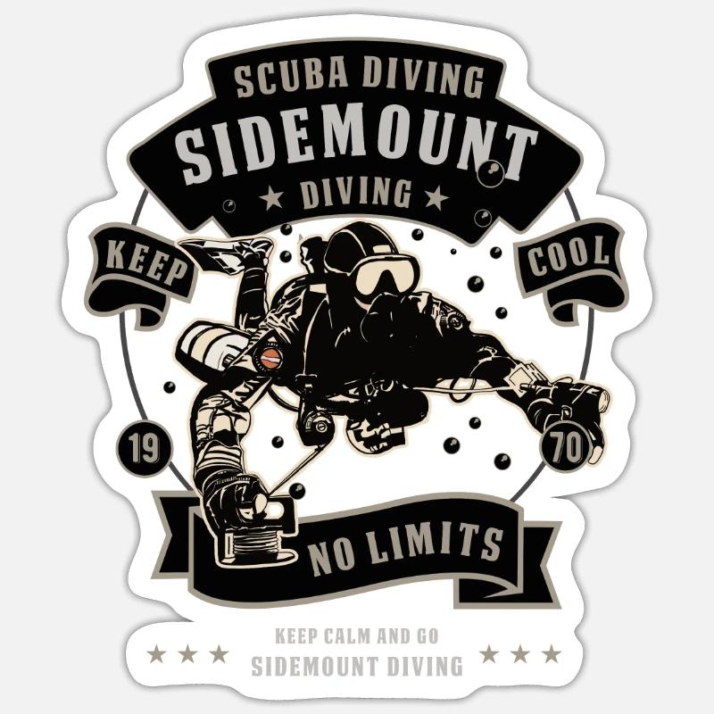 Sidemount Diving Keep Calm Cave Diving Gift Sticker taille S (10 x 10 cm)