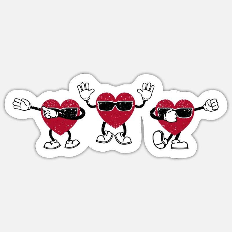 Dancing Hearts Dance Challenge Saint-Valentin Sticker taille S (10 x 10 cm)