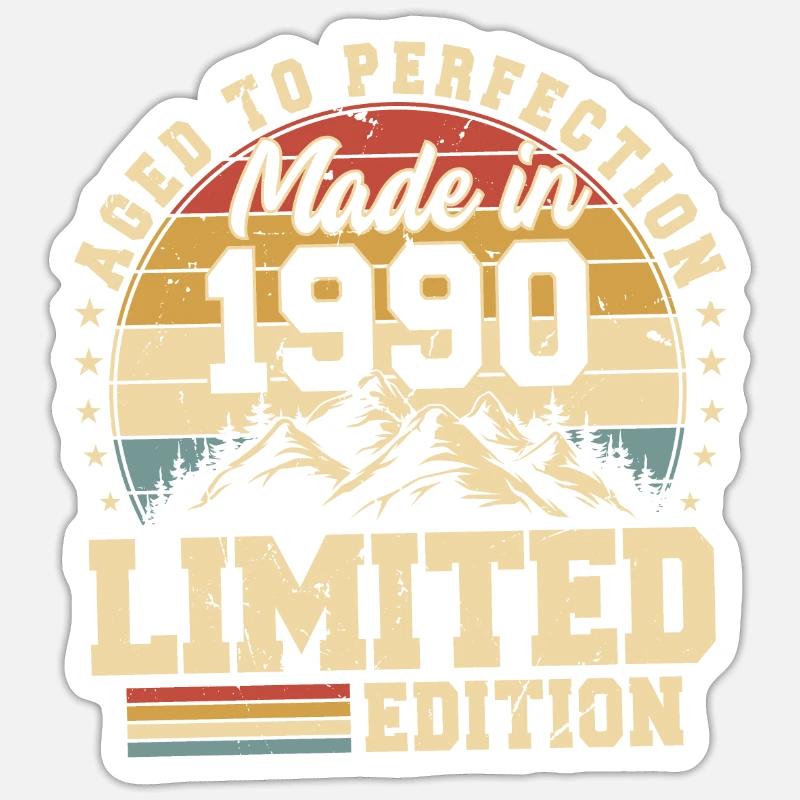 Einzigartig seit 1990 - Sticker Größe S (10 x 10 cm) - Mattweiß