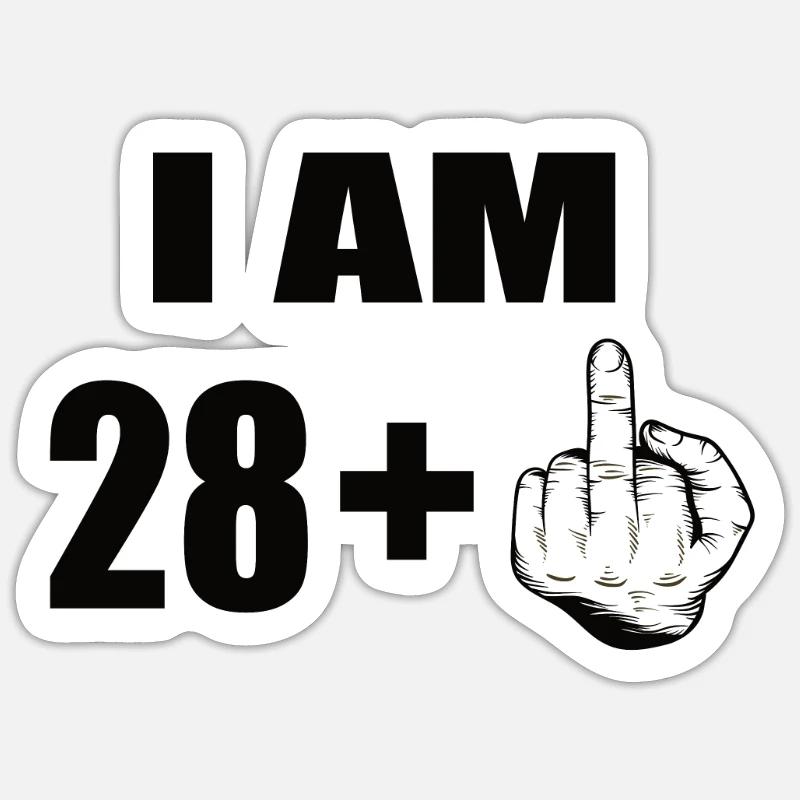 29e anniversaire - Sticker taille S (10 x 10 cm) - blanc mat