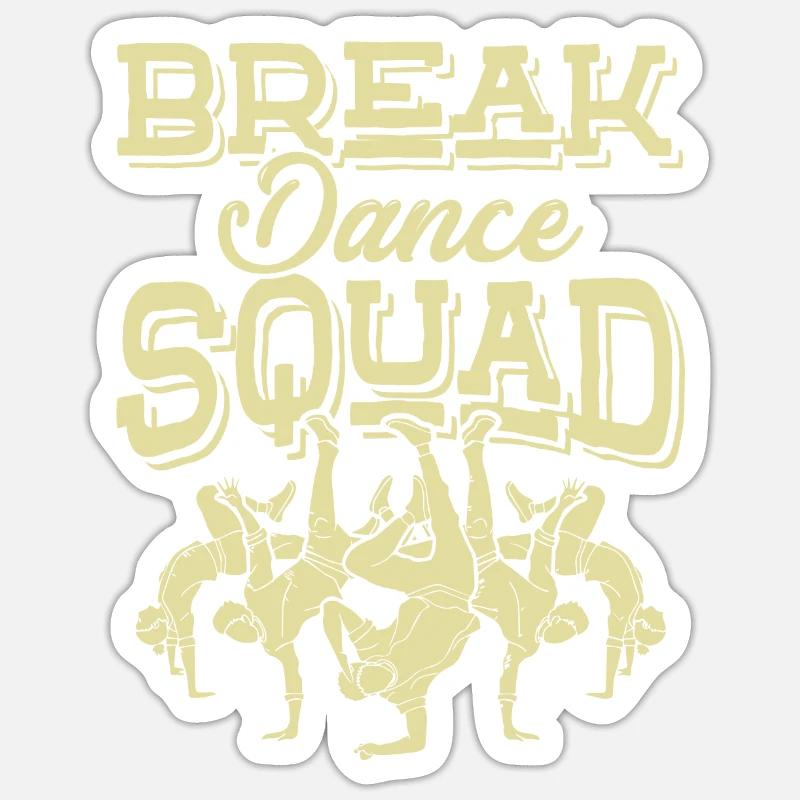 breakdance Squad - Sticker Größe S (10 x 10 cm) - Mattweiß