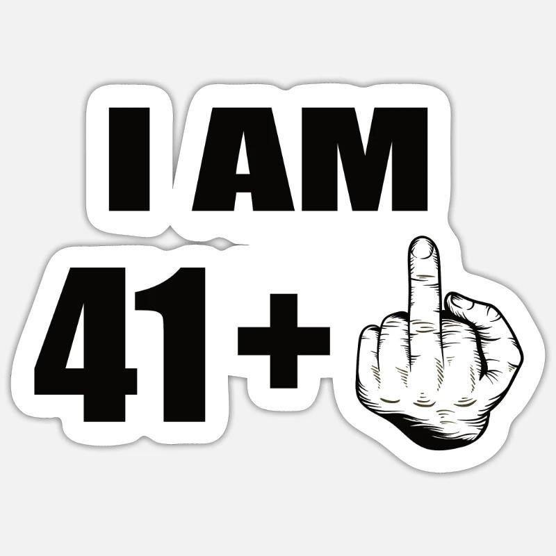 42e anniversaire - Sticker taille S (10 x 10 cm) - blanc mat