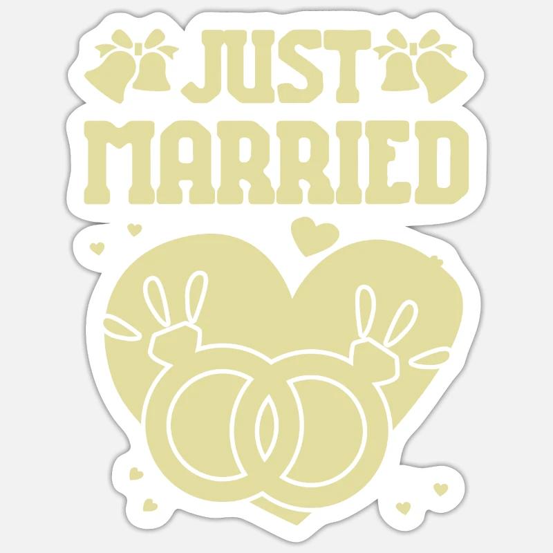 Juste marié - Sticker taille S (10 x 10 cm) - blanc mat