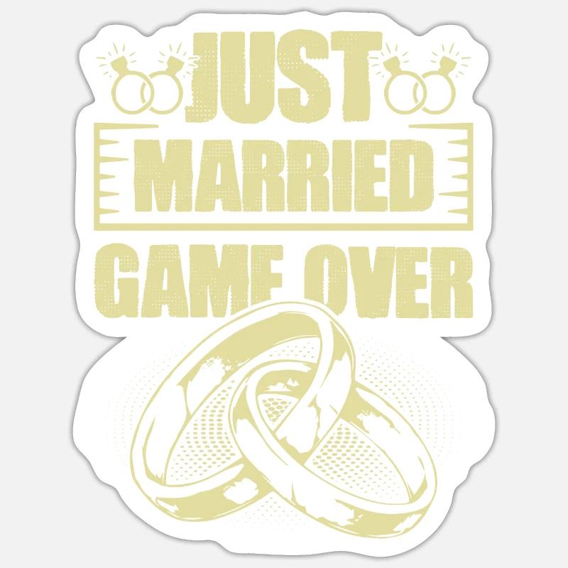 Just Married Game over - Sticker Größe S (10 x 10 cm) - Mattweiß
