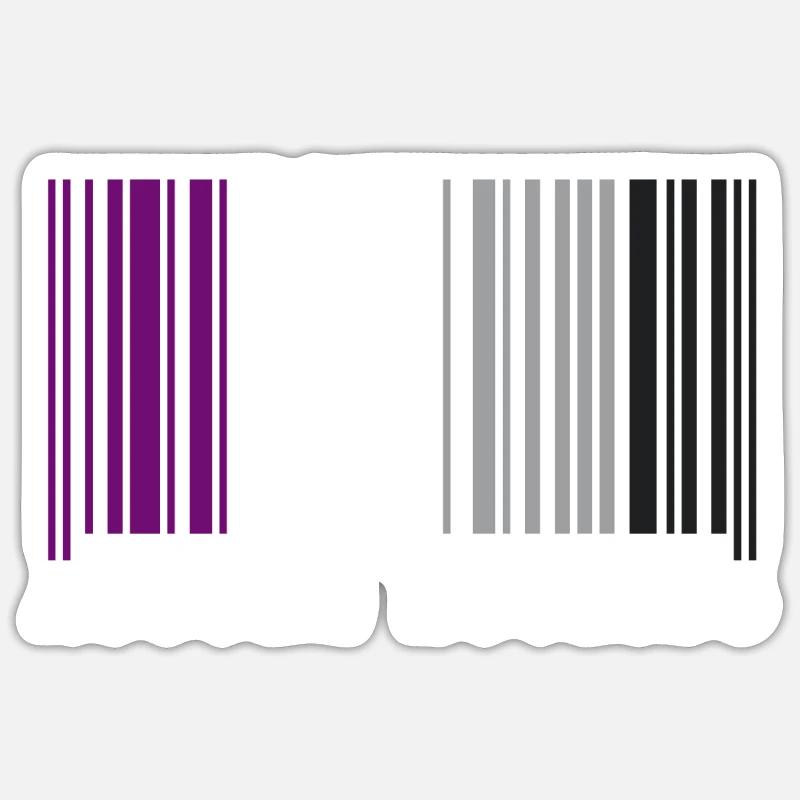 Asexuell Barcode Sticker Größe S (10 x 10 cm)