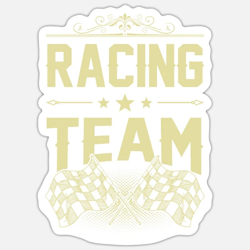 Racing Team - Sticker Größe S (10 x 10 cm) - Mattweiß