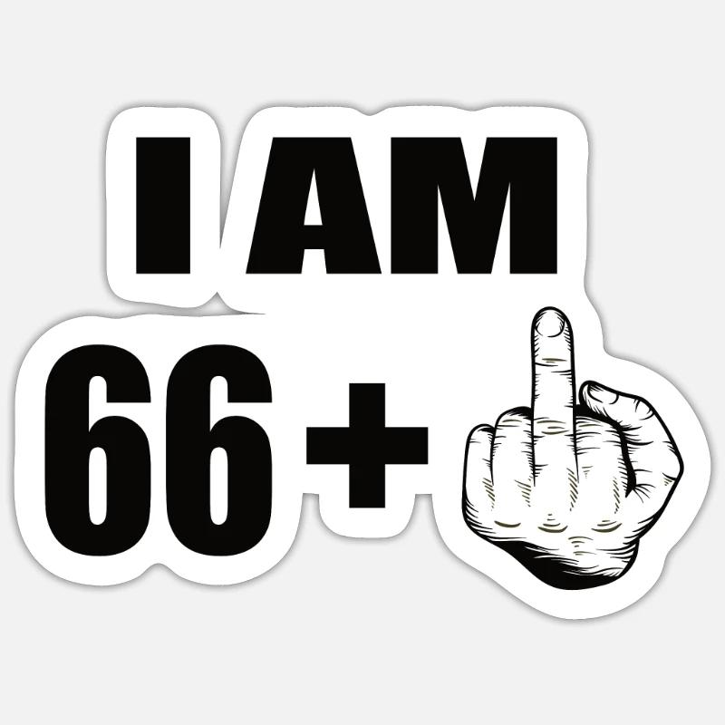 67e anniversaire - Sticker taille S (10 x 10 cm) - blanc mat