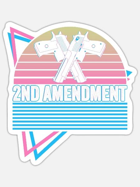 2. Verfassungszusatz Retro - Sticker Größe S (10 x 10 cm) - Mattweiß
