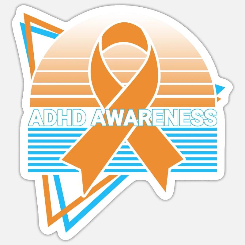 Adhd Awareness Retro - Sticker size S (10 x 10 cm) - white matte