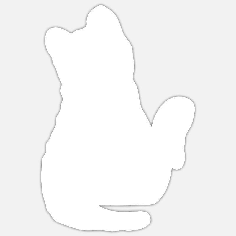 Katzen Silhouette Kätzchen Katze - Sticker Größe S (10 x 10 cm) - Mattweiß