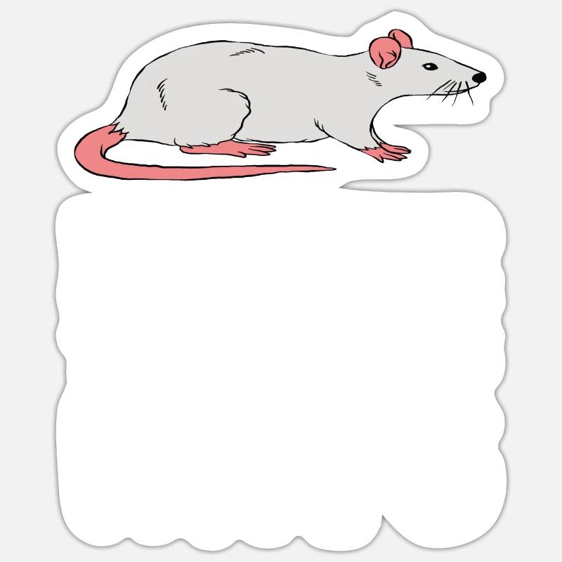 Introverted talking about rats - Sticker size S (10 x 10 cm) - white matte