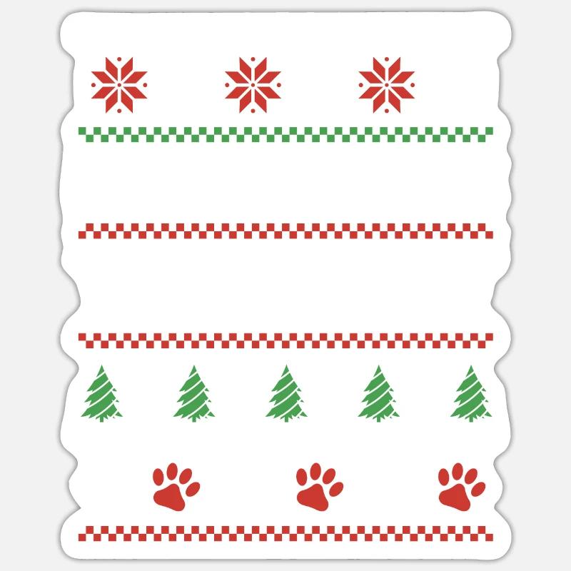 Dackel Wurst Hund Hässlicher Weihnachtspullover Sticker Größe S (10 x 10 cm)