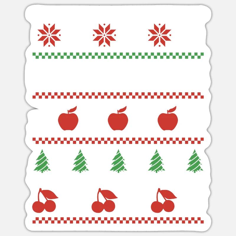 Fruit Banane Apple Bird Pull de Noël moche Sticker taille S (10 x 10 cm)