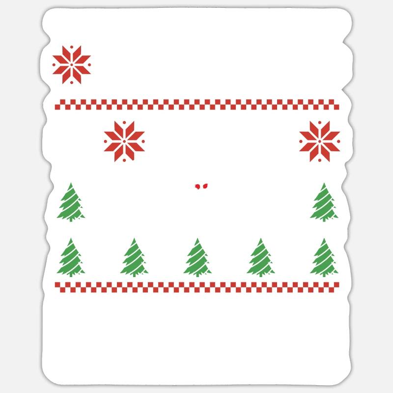 Mothman Hässlicher Weihnachtspullover Merry Mothmas Sticker Größe S (10 x 10 cm)