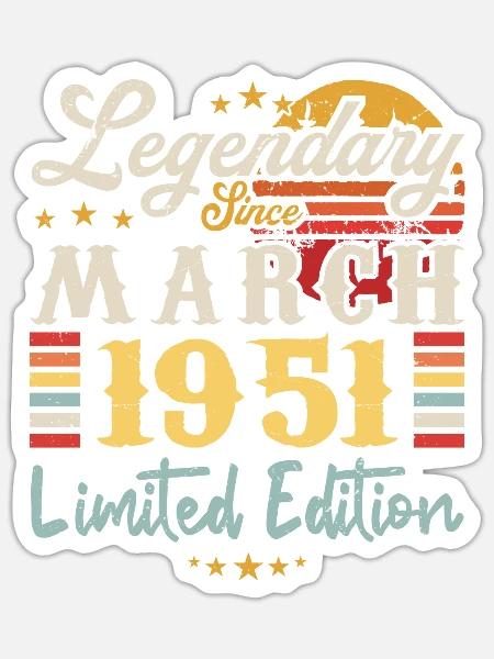 Legendär seit März 1951 - Limited Edition - Sticker Größe S (10 x 10 cm) - Mattweiß
