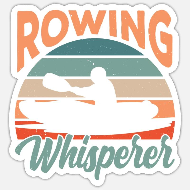 Rangées Chuchoteurs Rameurs Aviron - Sticker taille S (10 x 10 cm) - blanc mat