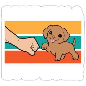 Chien Vizsla hongrois Meilleur père Vizsla de tous les temps - Sticker taille S (10 x 10 cm) - blanc mat - Devant