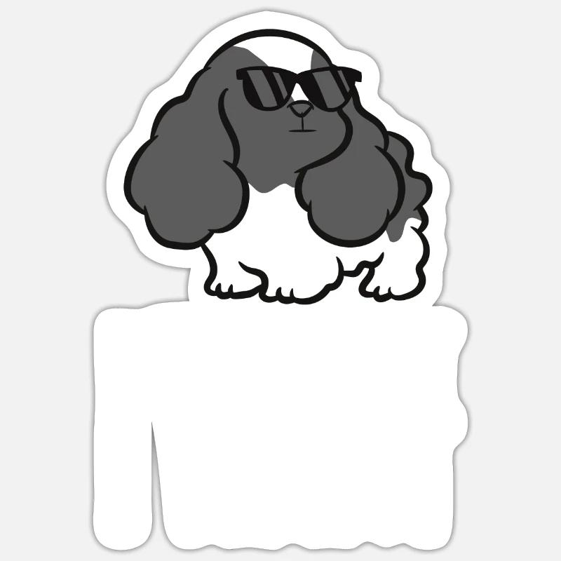 Je fais ce que je veux Cocker Spaniel Dog mignon - Sticker taille S (10 x 10 cm) - blanc mat