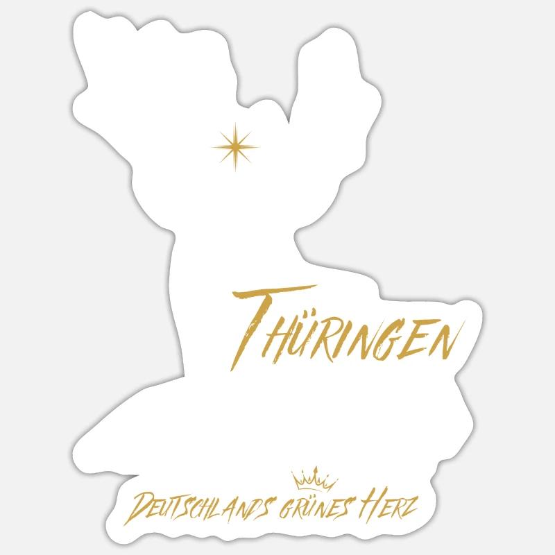 Thuringia-Germany's green heart - Sticker size S (10 x 10 cm) - white matte