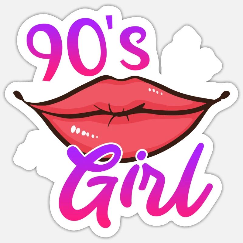 Musik Ich bin ein Mädchen der 90er Sticker Größe S (10 x 10 cm)