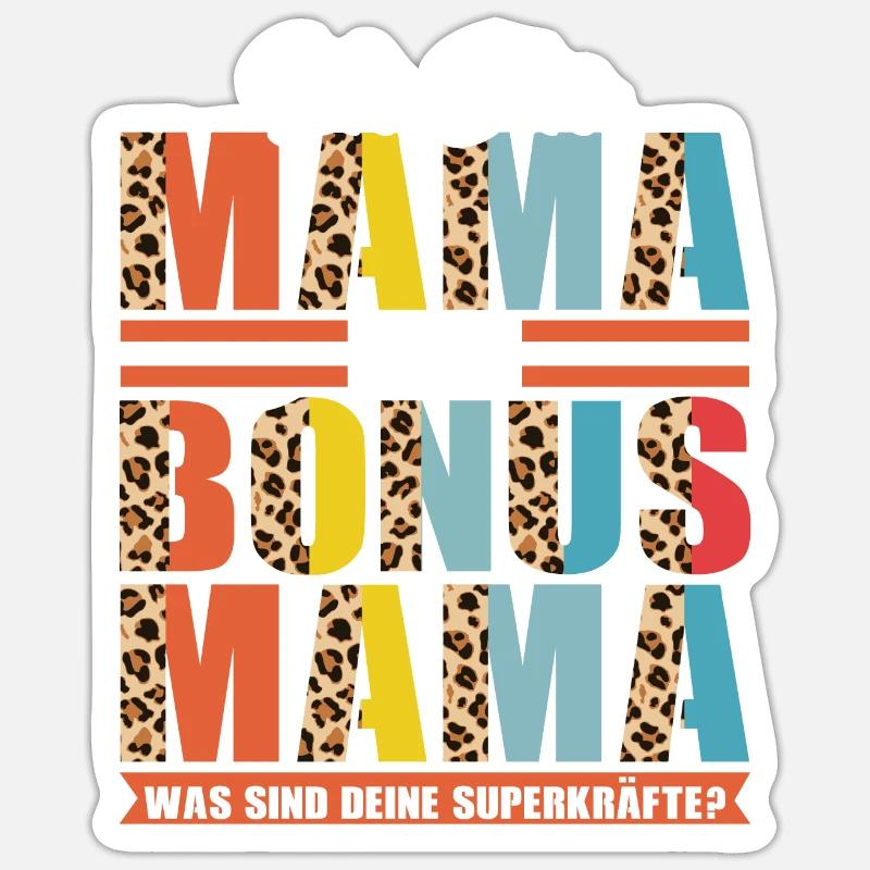 Mama Bonus Mama Mutter Geschenk - Sticker Größe S (10 x 10 cm) - Mattweiß