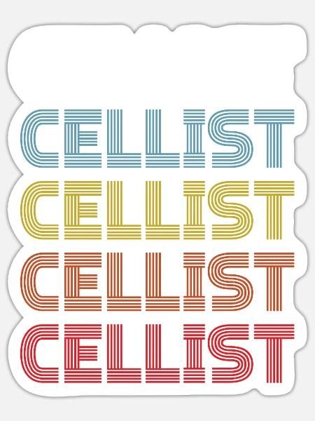 Cello Lustiges Geschenk Viola - Sticker Größe S (10 x 10 cm) - Mattweiß