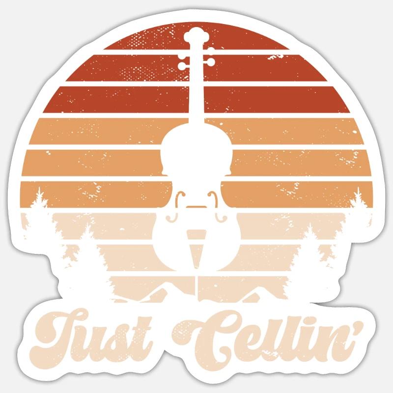 Violoncelle Drôle Cadeau Alto - Sticker taille S (10 x 10 cm) - blanc mat