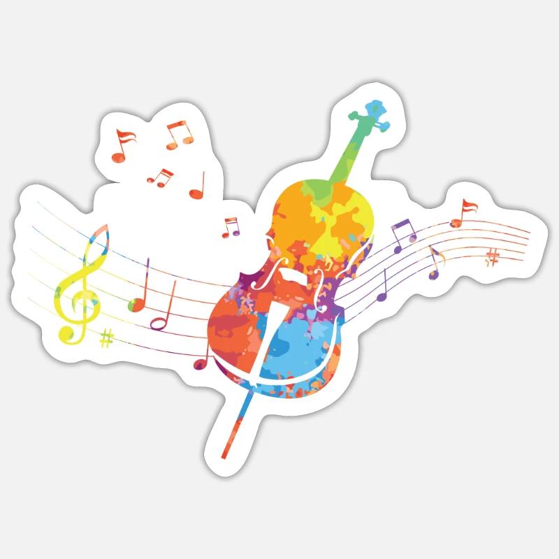 Cello Funny Gift Viola Sticker size S (10 x 10 cm)