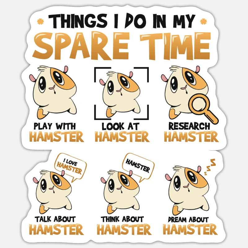 Amateurs de hamsters - Sticker taille S (10 x 10 cm) - blanc mat