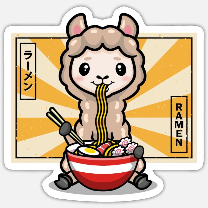 Llama - Sticker size S (10 x 10 cm) - white matte