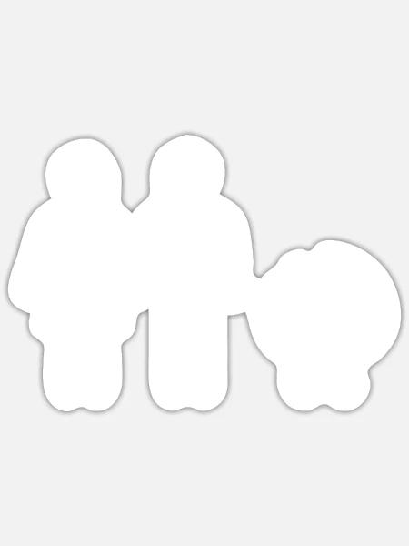 Dogs Over Children, Kinderlos Hund - Sticker Größe S (10 x 10 cm) - Mattweiß