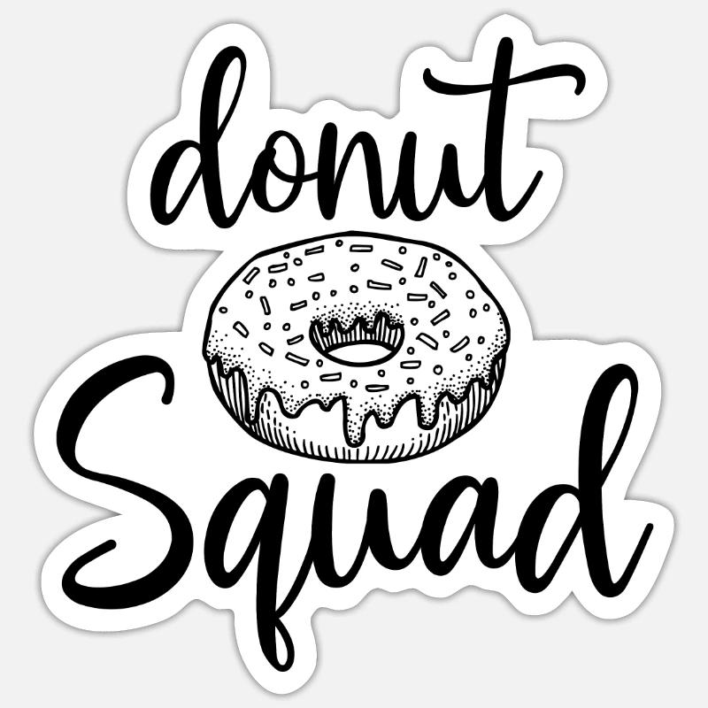 Donut Squad - Sticker Größe S (10 x 10 cm) - Mattweiß