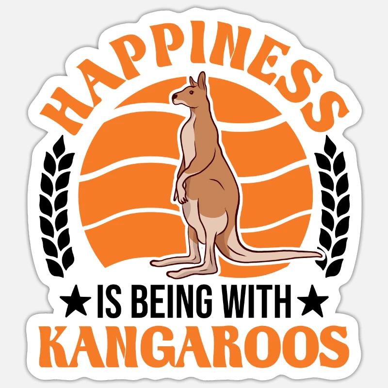 Kangaroo Luck Australian Kangaroo - Sticker size S (10 x 10 cm) - white matte