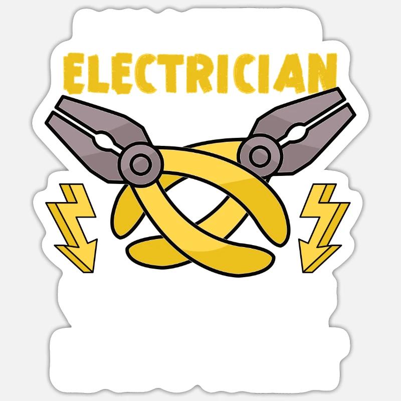 Electrician Electrical Engineer Lineman Electrical - Sticker size S (10 x 10 cm) - white matte