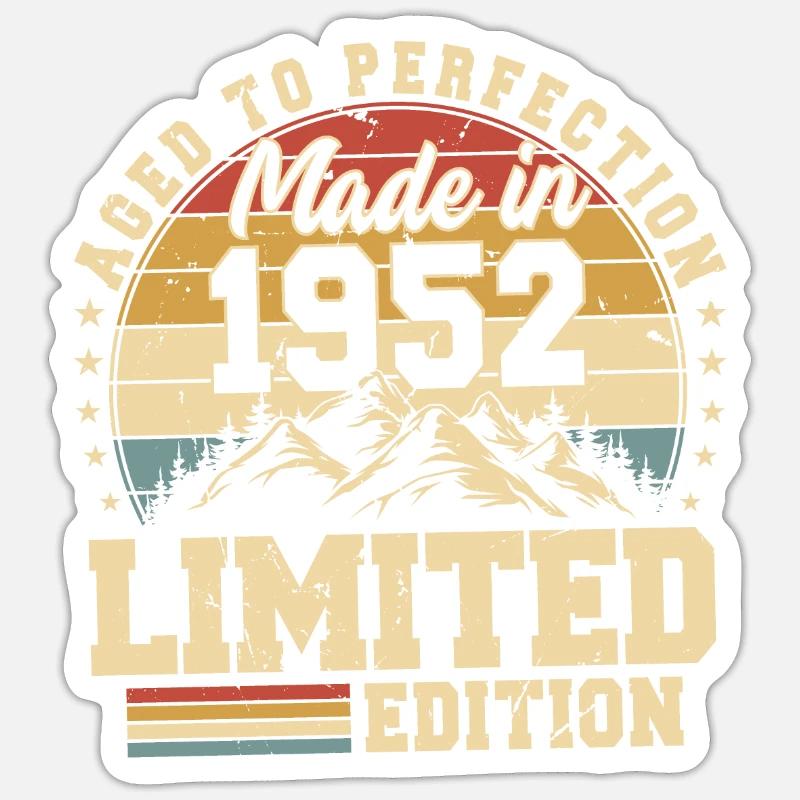 Einzigartig seit 1952 - Sticker Größe S (10 x 10 cm) - Mattweiß