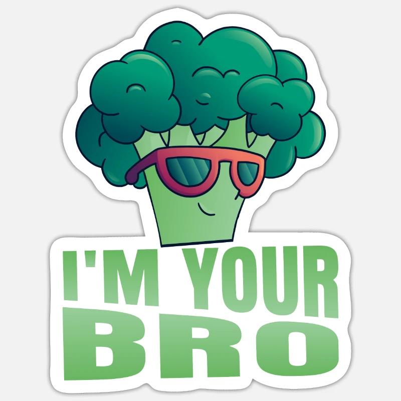 I'm Your Bro Broccoli Vegetable - Sticker size S (10 x 10 cm) - white matte