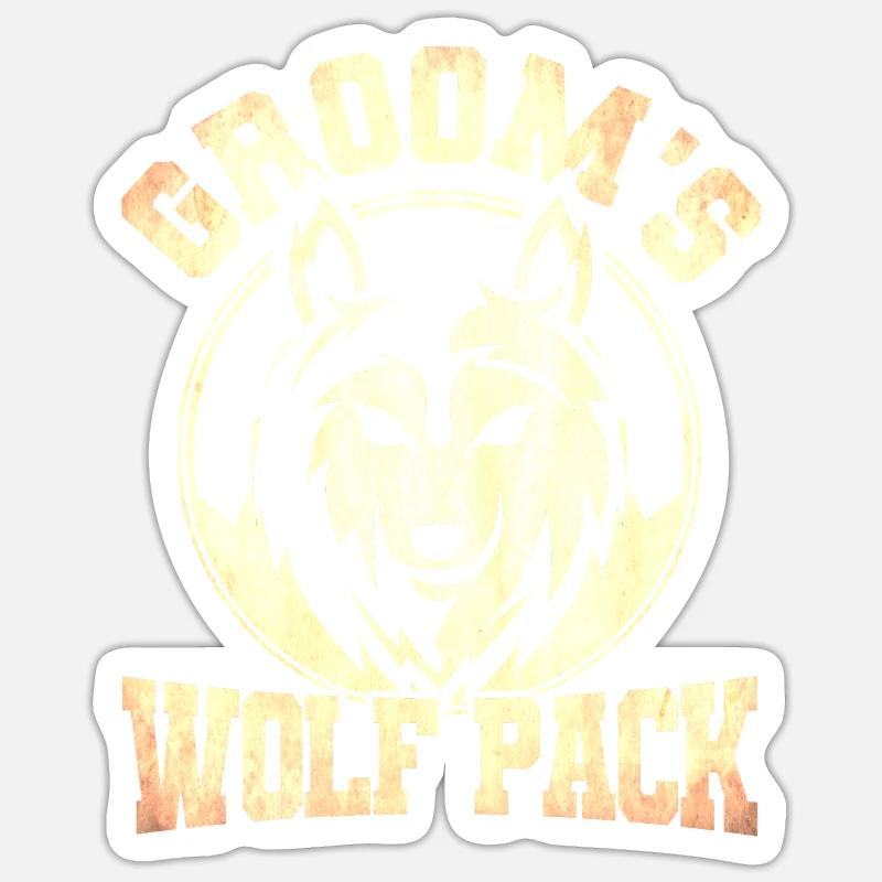Grooms Wolf Pack - Sticker taille S (10 x 10 cm) - blanc mat