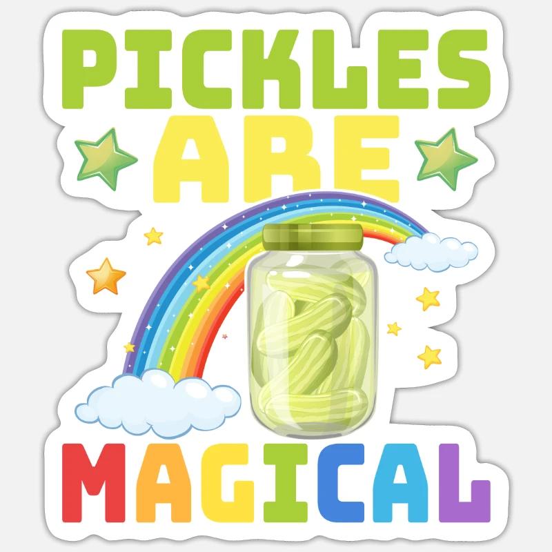 Les cornichons sont des concombres de cornichons magiques - Sticker taille S (10 x 10 cm) - blanc mat