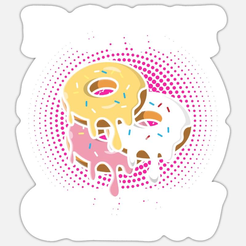 Équipage de beignets - Sticker taille S (10 x 10 cm) - blanc mat