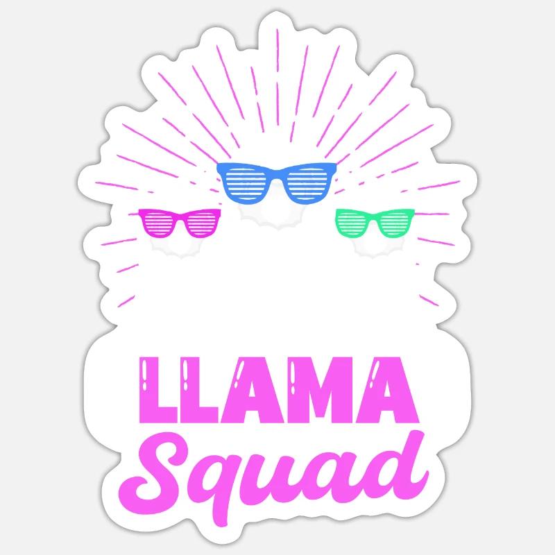 Llama Squad - Sticker Größe S (10 x 10 cm) - Mattweiß