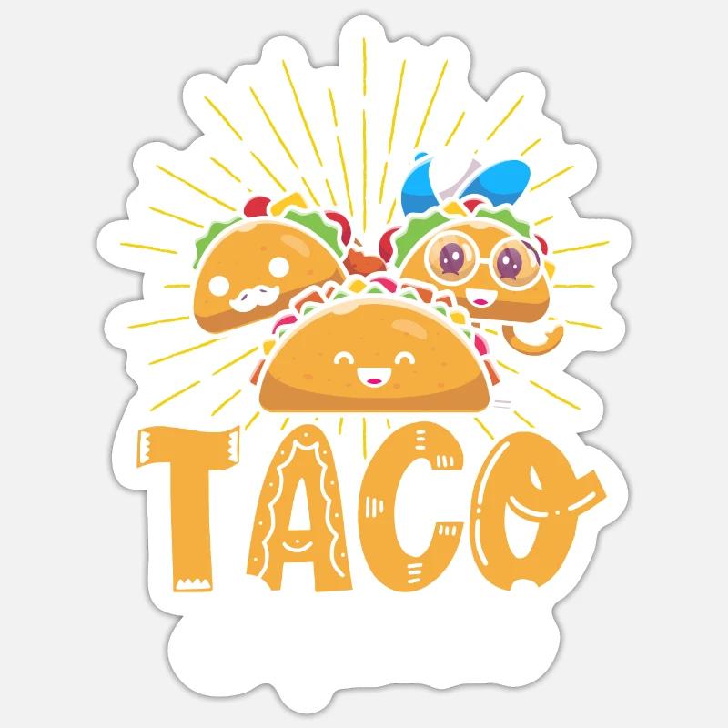 Escouade de tacos - Sticker taille S (10 x 10 cm) - blanc mat