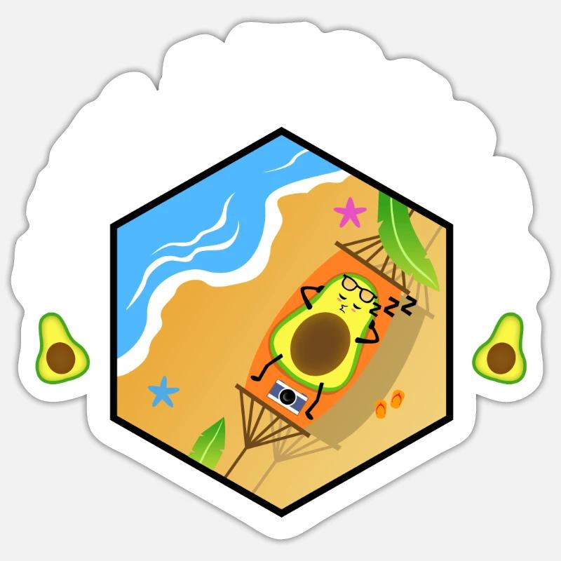 Schlavocado - Sticker Größe S (10 x 10 cm) - Mattweiß