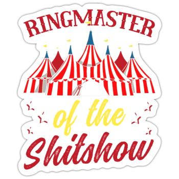 Zirkuspartyzubehör - Ringmeister Der Scheiße - Sticker Größe S (10 x 10 cm) - Mattweiß - Vorne