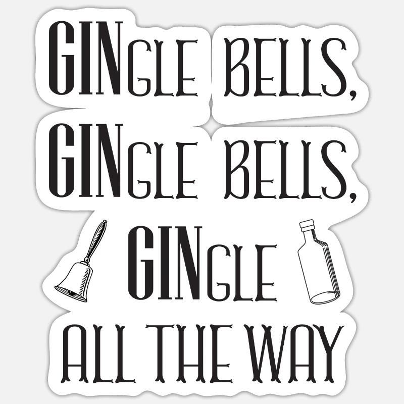 GINgle bells - Sticker size S (10 x 10 cm) - white matte