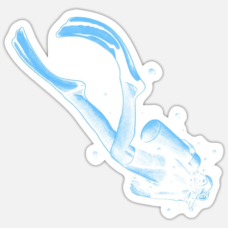 Diving Diver Diver - Sticker size S (10 x 10 cm) - white matte