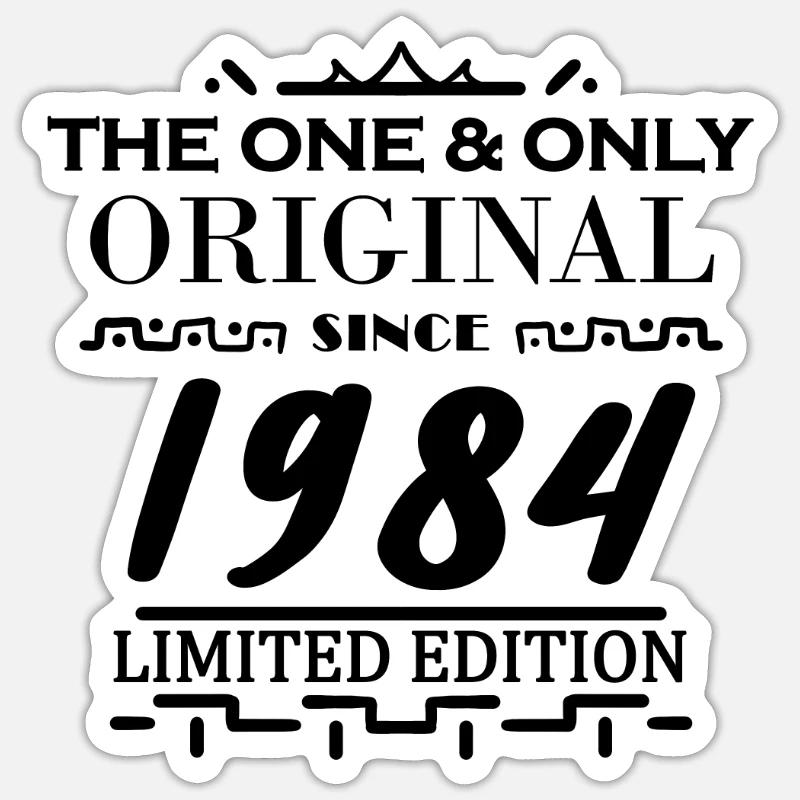 1984 - Année de construction 1984 - Né en 1984 - Sticker taille S (10 x 10 cm) - blanc mat